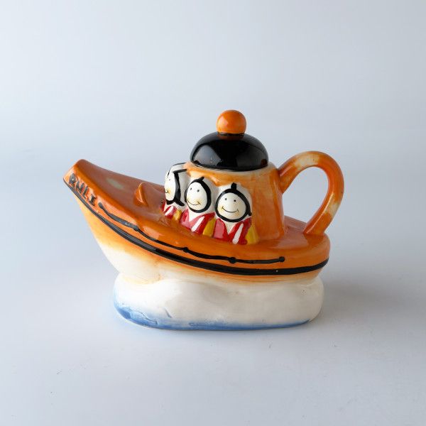 英国 ヴィンテージ RNLI ティーポット ノベルティ 陶器 ポット 食器 茶器 急須 インテリア オブジェ 置物 イギリス ビンテージ 92757
