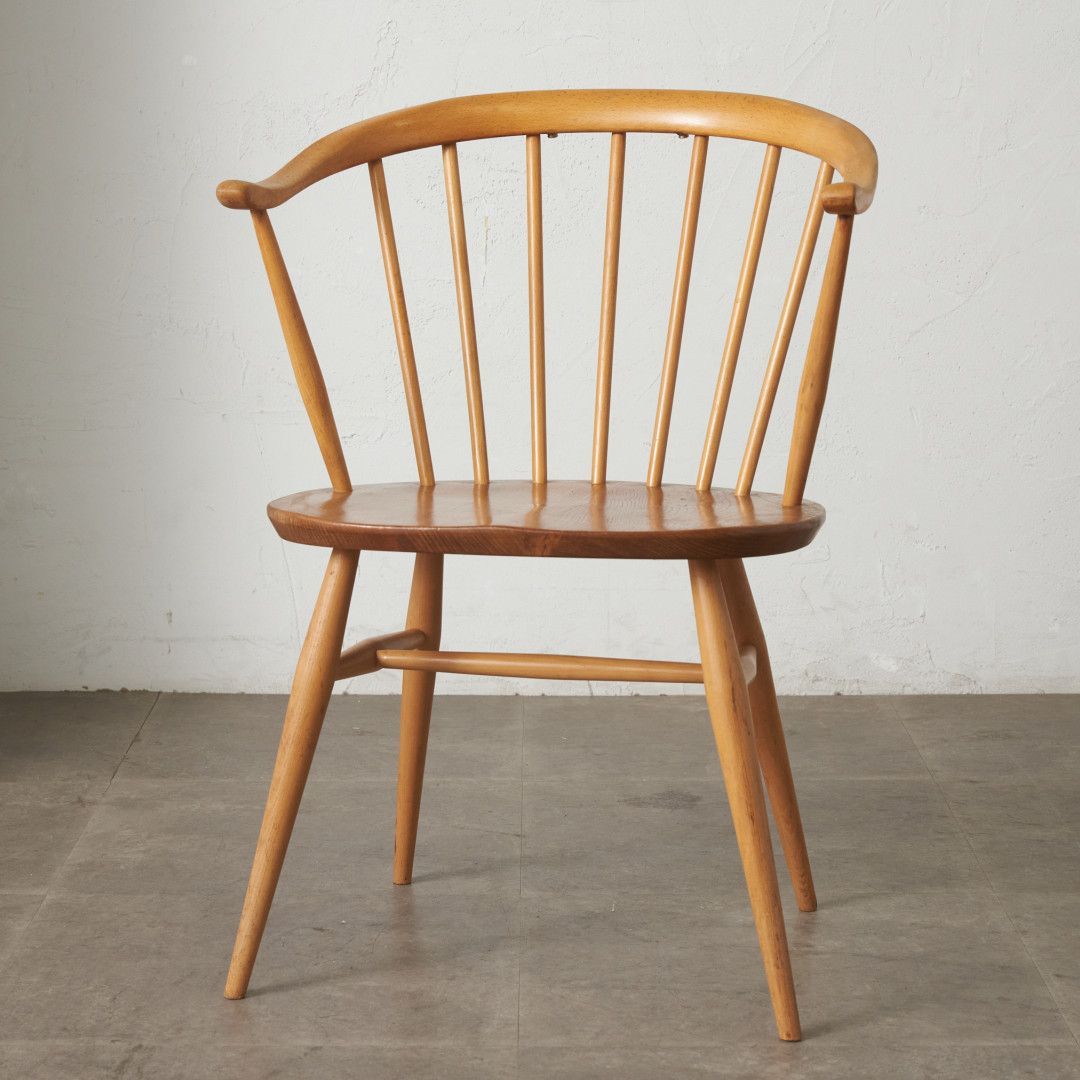 レア ERCOL カウホーン スモーカーズ チェア 英国 アーコール ヴィンテージ ウィンザーチェア アームチェア ダイニングチェア 93904