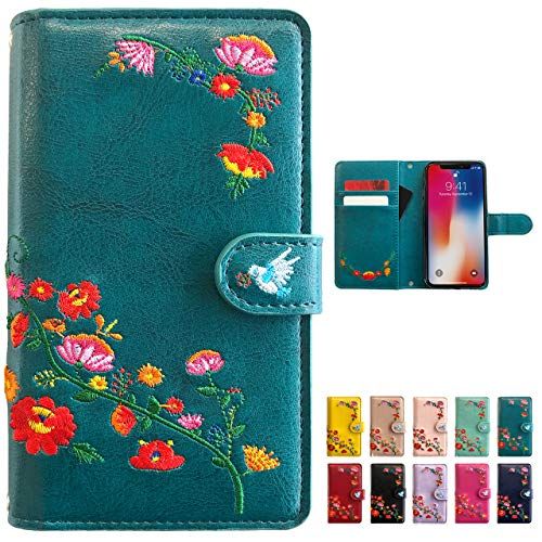 AQUOS sense6 SH-54B SHG05 SH-RM19 sense6s SHG07 用 ケース カバー 手帳型 sh54b アクオス センス6 手帳型ケース スマホケース 花刺繍 ジェードバインターコイズ turquoiset