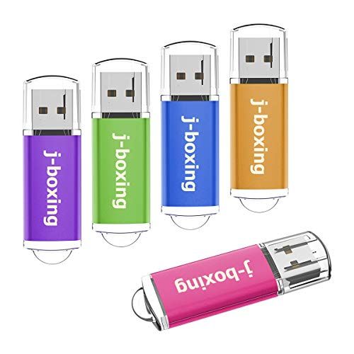 5個セット 16GB USBメモリ J-boxing キャップ式 USBフラッシュメモリ フラッシュドライブ USB 2.0スティック（五色：紫、緑、青、オレンジ、ピンク）t