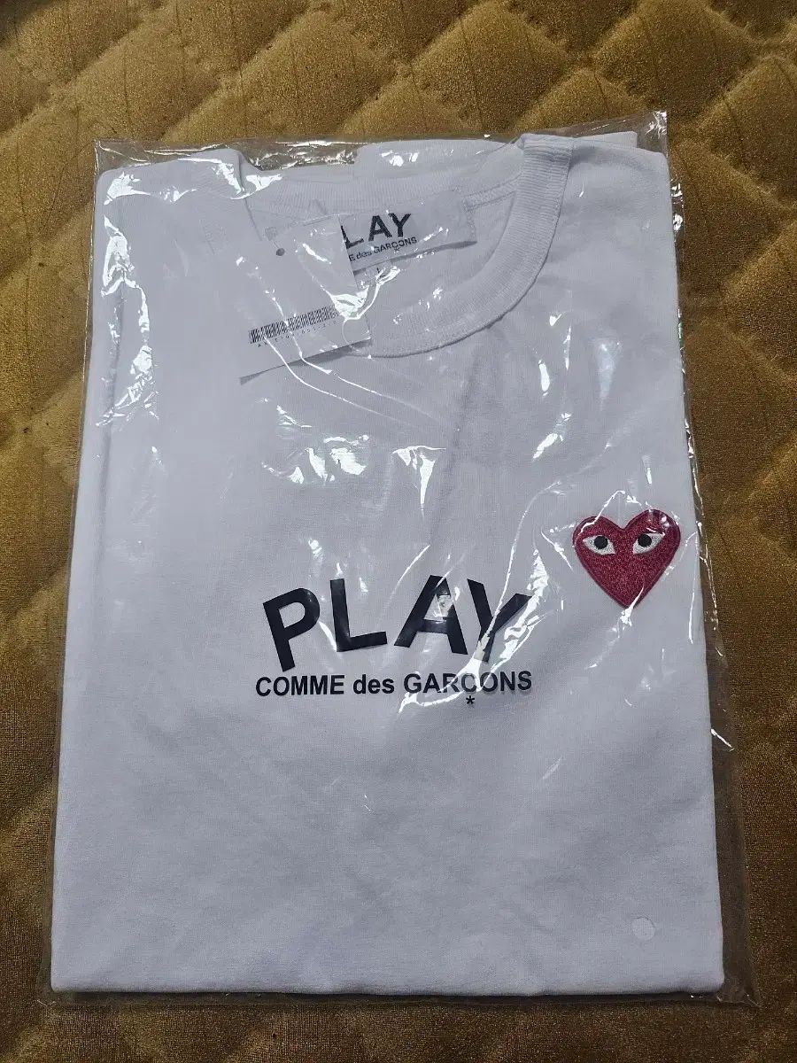 COMME des GARCONS PLAY 白 半袖Tシャツ ハート ロゴ L