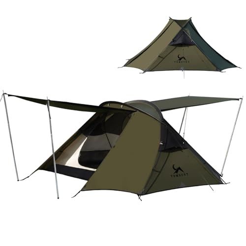 【新品】TOMOUNT テント 2人用 軽量テント 20Dナイロン 2.4KG ドームテント 4000mm耐水圧 登山 キャンプ 広い前室 通気性 二重層構造 3シーズン 自立式 簡単設営 アウトドア コンパクト 7d7ac11d