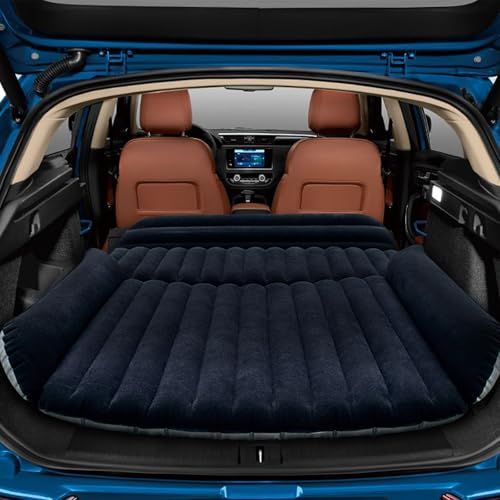 車中泊 マット エアーマット SUV MPV汎用 エアーベッド 12cm最大厚さ コンパクト収納 車用 電動ポンプ付き PVC素材 簡易ベッド カー用品 車内泊 キャンプ用品 快適空間 仮眠 旅行用 アウトドア ダークブルー★m 7f6d9a22