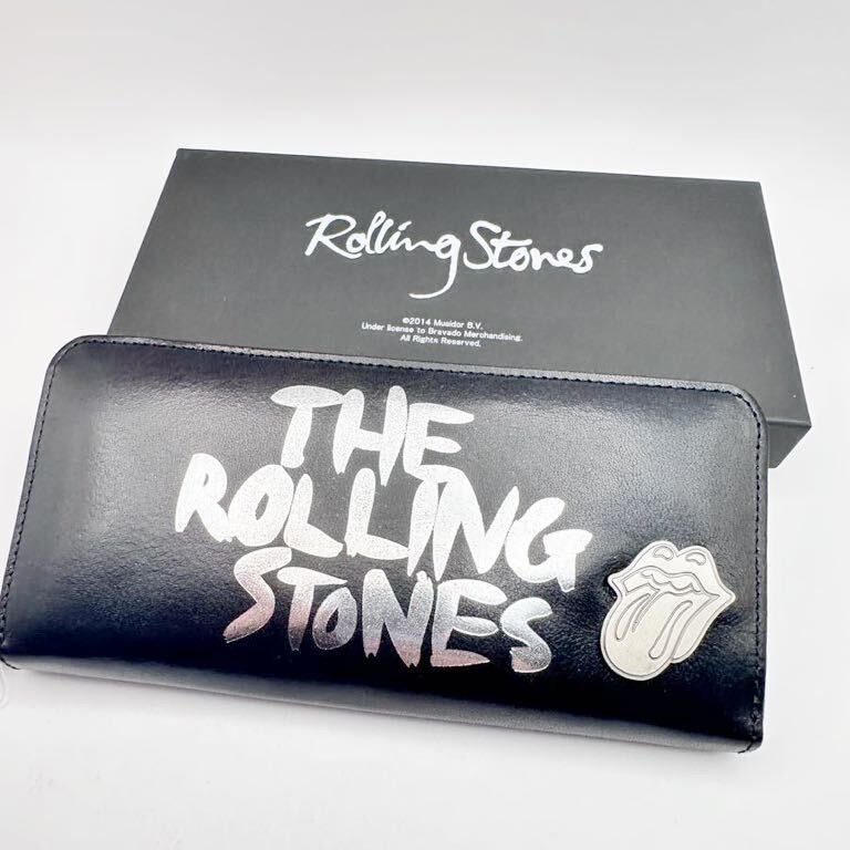 未使用 希少 The Rolling Stones 長財布 ザ ローリング ストーンズ ラウンド ジップ レザー ウォレット ロゴ箔押し CR75001 ②