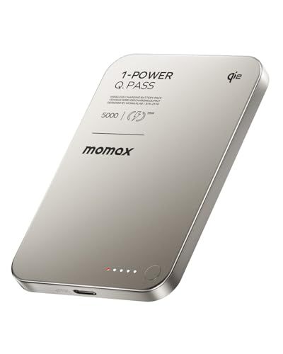 MOMAX Qi2 マグセーフ 5000mAh 薄型 小型 軽量 ワイヤレス充電 最大出力15W USB-C PD 20W マグネット式 magsafe iPhone 17 / 16 / 15 / 14 / 13 / 12 / Airシリーズ対応 powets