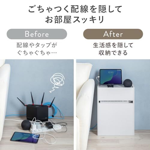 サンワダイレクト ケーブルボックス ルーター 収納 幅40cm 高さ52.4cm 木製 扉付き 2段 Wi-Fi 配線隠し 収納 モデム コンセント隠し ダークブラウン 200-CB061DBRMts サンワダイレクト ケーブルボックス ルーター 収納 幅40cm 高さ52.4cm 木製 扉付き 2段 Wi-Fi 配線隠し 収納 モデム コンセント隠し ダークブラウン 200-CB061DBRMts