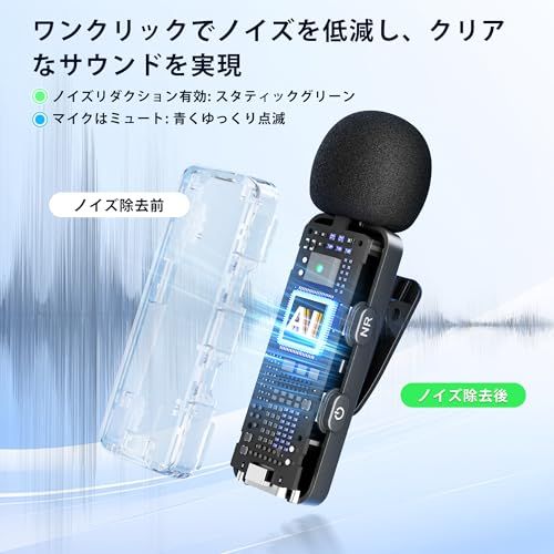 BOYA BY-V20 ワイヤレスマイク USB-C対応 Androidスマホ・iPhone 17/16/15シリーズ用、100m通信範囲、9時間バッテリー、ノイズキャンセリング ラベリアマイク インタビュー YouTube TikTok向け 739c8bdf