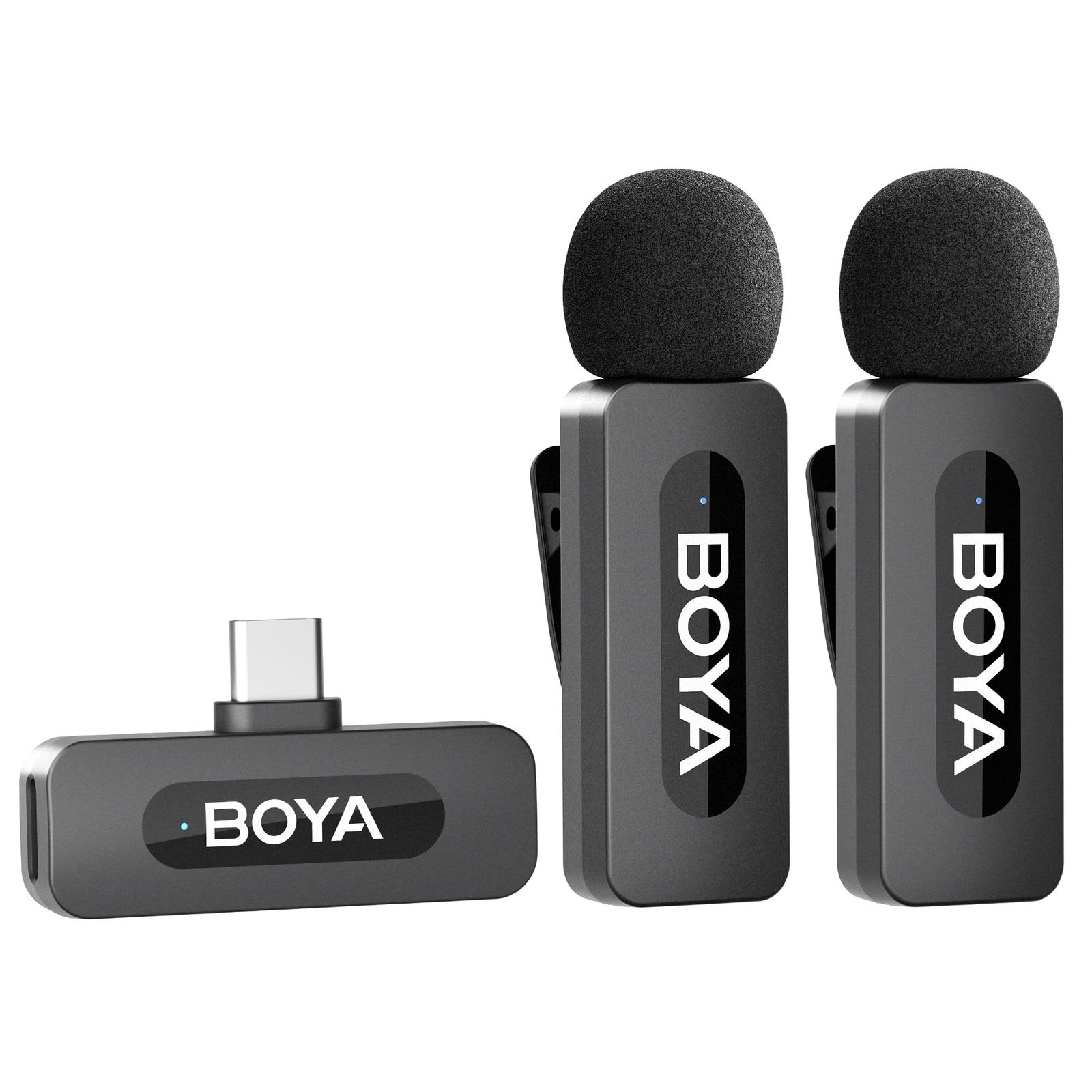 BOYA BY-V20 ワイヤレスマイク USB-C対応 Androidスマホ・iPhone 17/16/15シリーズ用、100m通信範囲、9時間バッテリー、ノイズキャンセリング ラベリアマイク インタビュー YouTube TikTok向け 739c8bdf