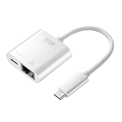 サンワサプライ USB TypeC-LAN変換アダプタ(PD対応) USB3.2 Gen1-RJ-45 ホワイト USB-CVLAN7Wt