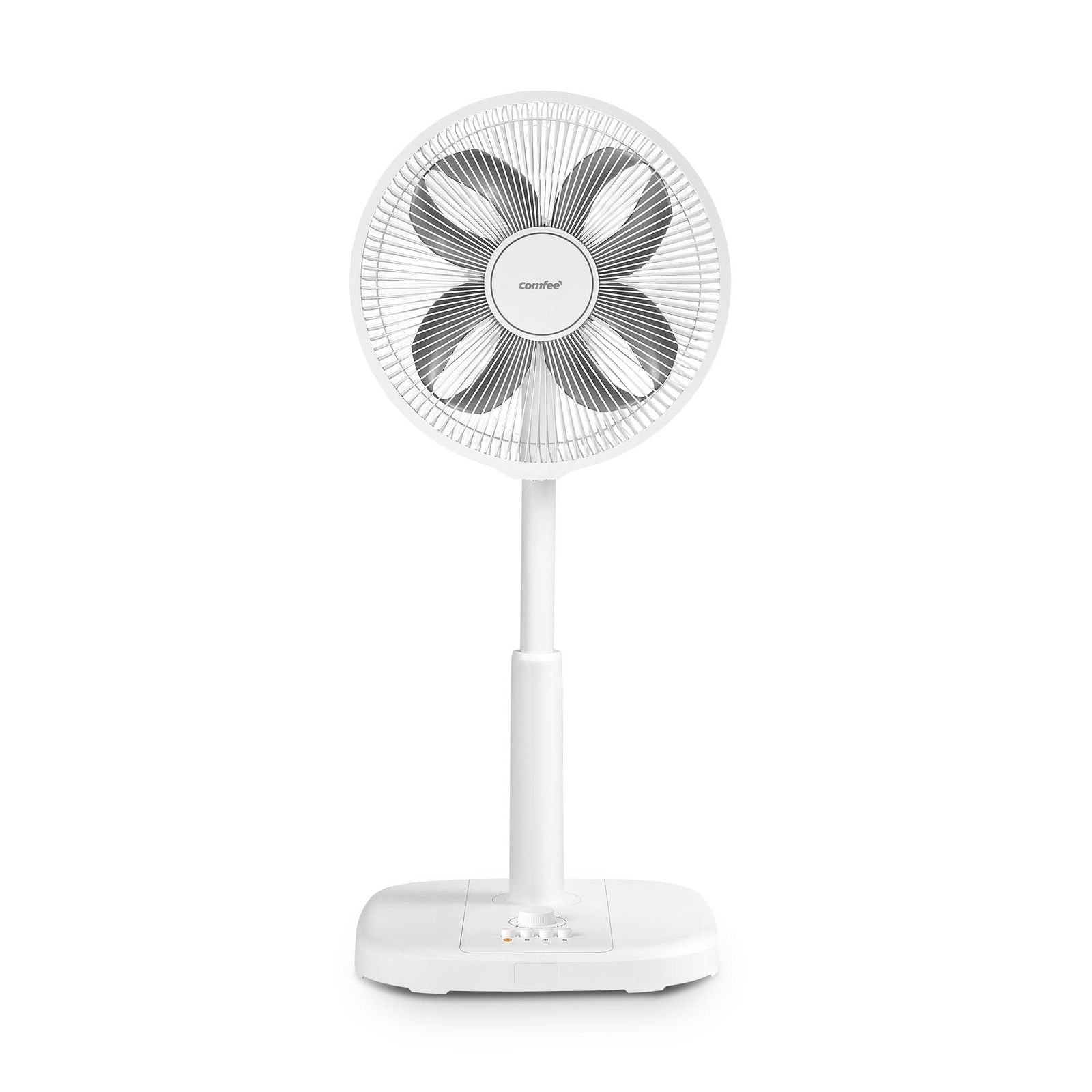COMFEE' 扇風機 リビング ACモーター クローバー羽 静音 左右自動首振り 上下角度調節 風量3段階調節 1~3h タイマー機能 強力送風 省エネ 小型 コンパクト 洗える ホワイト色 CFS-30PWM0D1t