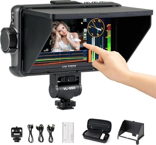 VILTROX 5.5インチ 1200nits 10bit HDMI フィールドモニター タッチスクリーン カメラ モニター 3D LUT サポート ビデオ フィールド モニター カメラ 外部モニター 4Ｋ RGB パレード ヒストグラム 波 f716949c