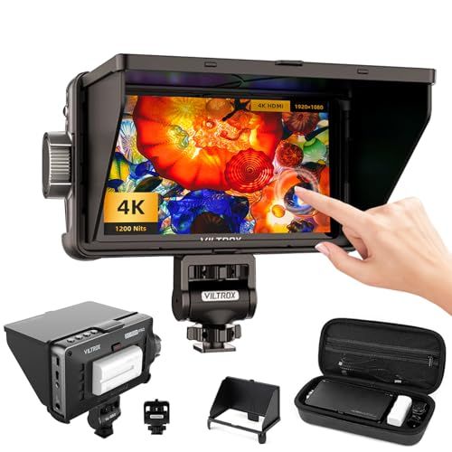 VILTROX DC-550 Pro DSLRカメラフィールドモニター 5.5インチ タッチスクリーン ポータブルビデオフィールドモニターキット（バッテリー、カメラ内蔵RGBパレード、ヒストグラム波形、フォーカスアシスト波形モニター付き）ma 9dbd556b