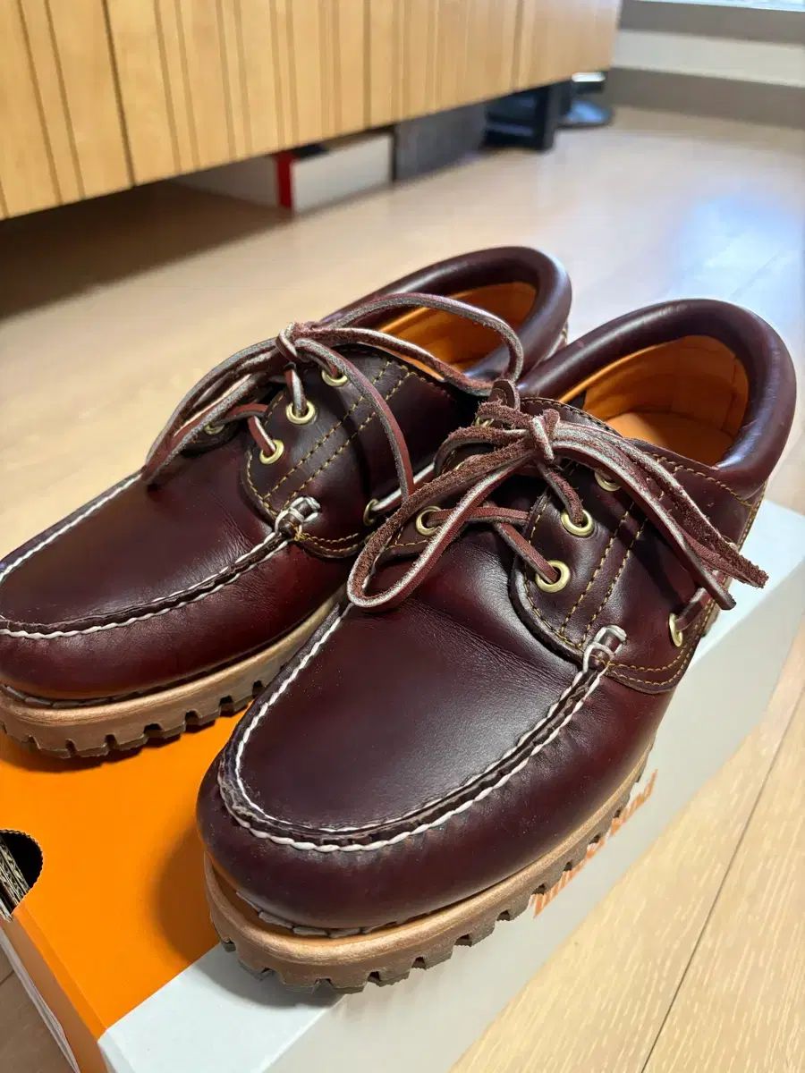 Timberland 3アイ ボート シューズ バーガンディ 250