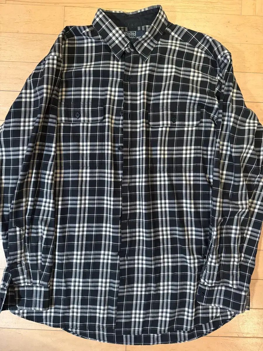 ポロラルフローレン ブラック CHECK シャツ L