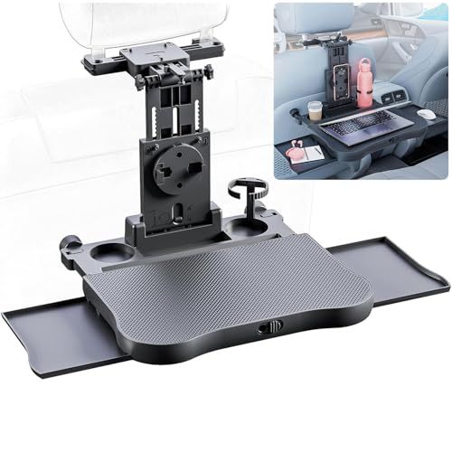 車 テーブル 後部座席 シートバックテーブル 折り畳み ヘッドレスト テーブル 車中泊 テーブル 車載テーブル 滑り止め カー用品 便利グッズ 車内 360度回転携帯電話ホルダー/ドリンクホルダー付き 日本語説明書付きma 03d95753