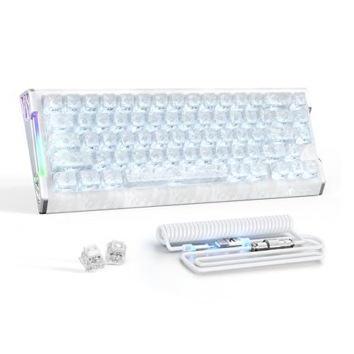 【ATTACK SHARK R68HE 冰忍】磁気スイッチ ゲーミングキーボード 有線 68キー 65% ラピッドトリガー0.005mm（設定により）256Kスキャン 最大8000Hzポーリング 低遅延 RGBサイドライト 6層吸音 HIFI ca663110