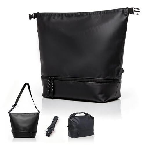 ロールトップ防水バッグ 14L TPU素材 2WAY（手提げ・斜め掛け）軽量 ドライ スタッフ サウナ 温泉 ジム アウトドア キャンプt