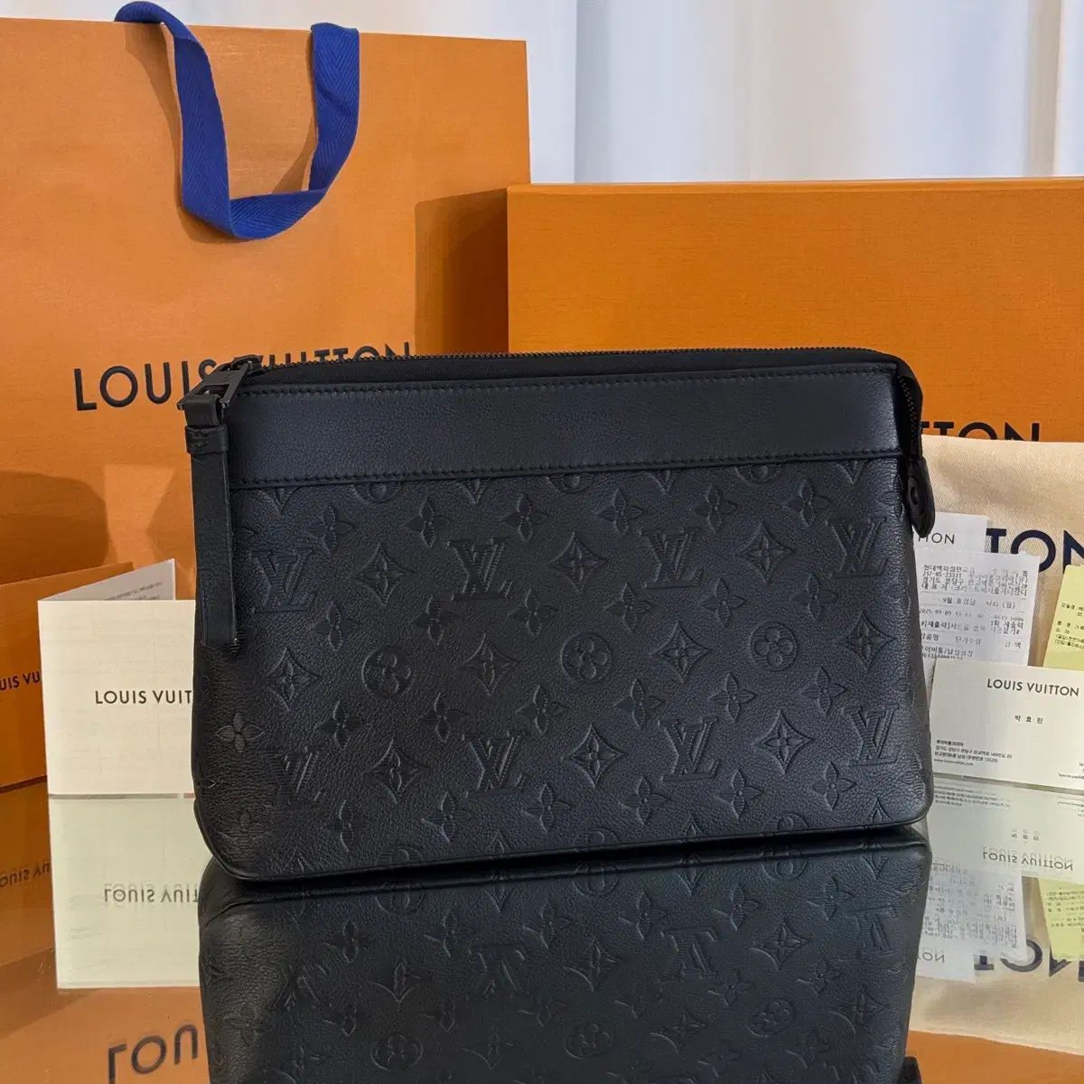 OSフルセット Louis Vuitton ルイヴィトン シャドウ ポシェット ヴォワヤージュ スープル クラッチバッグ ポーチ