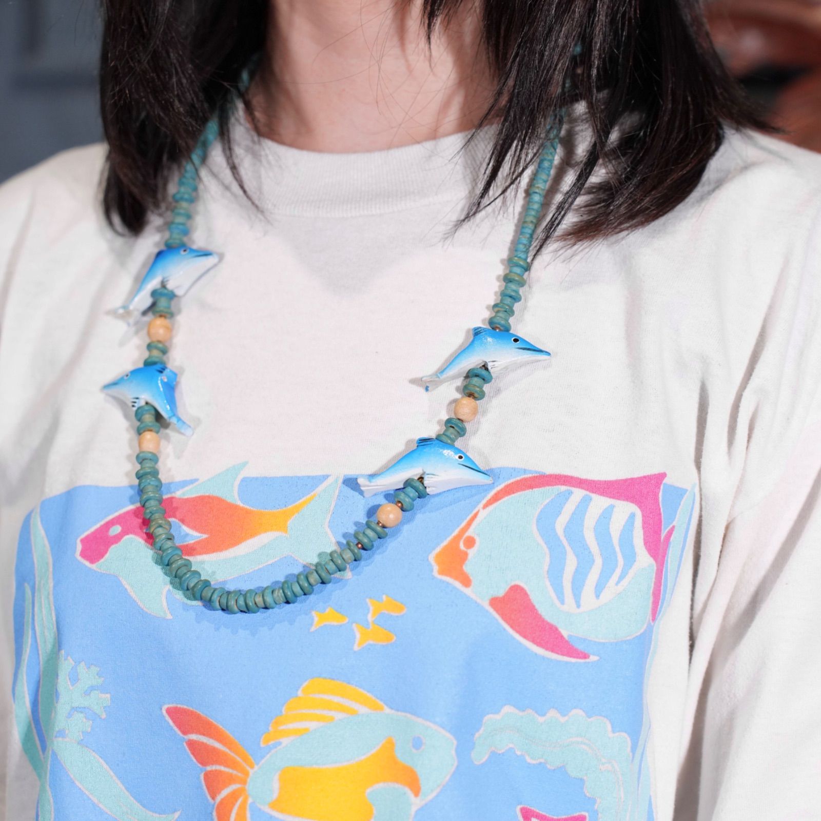 USA VINTAGE DOLPHIN DESIGN NECKLACE/アメリカ古着イルカデザインネックレス