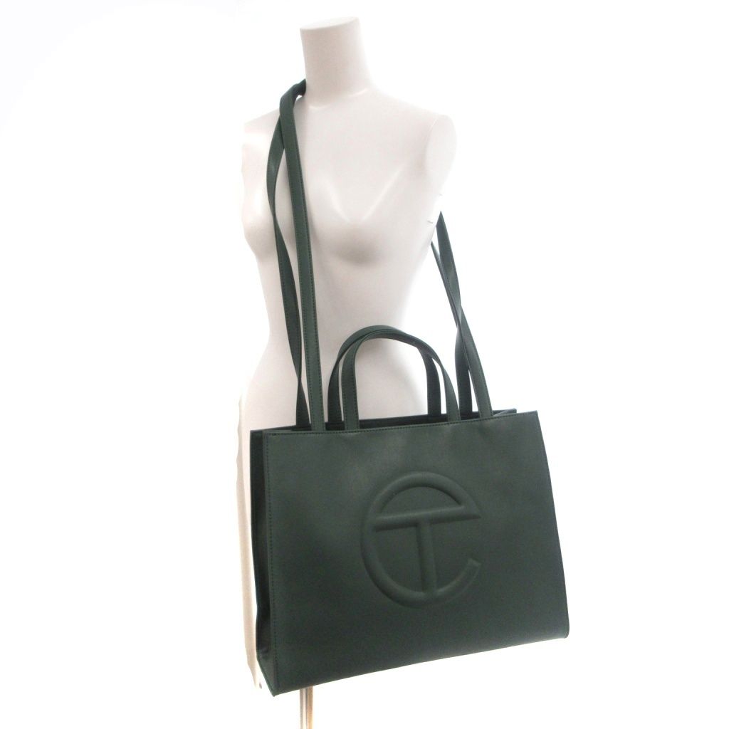 テルファー ショルダーバッグ トート 2way レザー ロゴ 緑 Telfar テルファー トートバッグ グリーン 人気カラー 完売モデル 2WAY