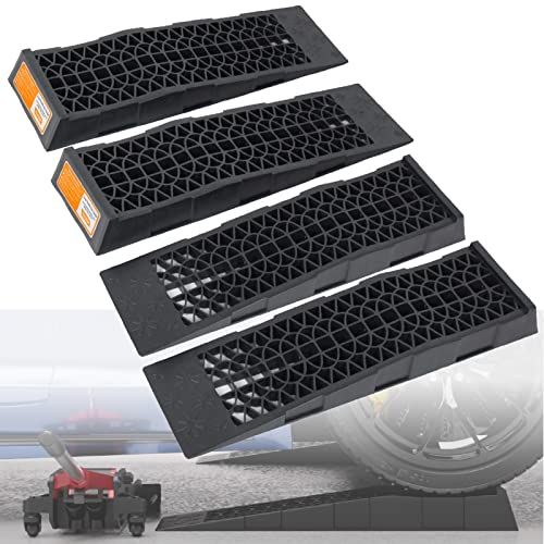 OULEME カースロープ タイヤスロープ ローダウン車 整備用スロープ ジャッキ サポート 車スロープ ローダウン用ジャッキ タイヤ交換 オイル交換 ローダウン車対応 軽量 4個 セット★m 3f87d36c