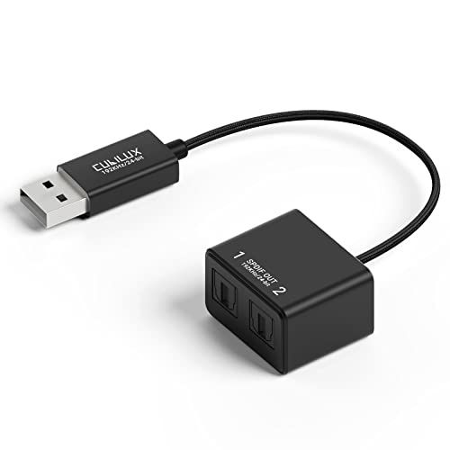 Cubilux USB A ? 2ウェイSPDIF(TOSLINK) 光オーディオ変換アダプタ、USB - Opticalデジタル変換アダプタ、Windows Lenovo HP Asus Dell PC ノートパソコン コンピュータ Sur 0fd80c8b