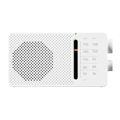 【国内正規品】Sangean SR-36J AM/FM アナログポケットラジオ 内蔵スピーカー搭載、コンパクトサイズ、3.5mmヘッドホン端子、チューニングLEDインジケーター (ホワイト)t