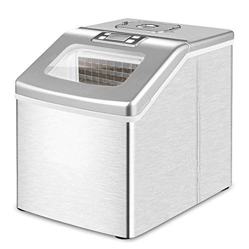 [東京Deco] ステンレス製 製氷機 家庭用 新型 高速 自動製氷機 シルバー タンク容量2.2L [透明な氷を簡単に素早く作れます] 卓上 家庭 業務用 レジャー アウトドア 大容量 アイスメーカー 氷 新型 d000t