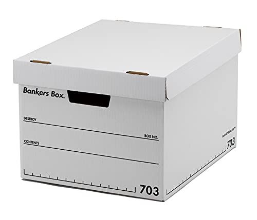 フェローズ バンカーズボックス 703S 白/黒 3個1セット 収納ボックス Mサイズ ふた式 1005901t