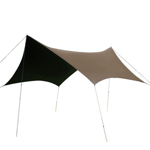 クイックキャンプ ヘキサタープ 体感-15℃ UVカット率99.9% UPF50+ 耐水圧3000mm 4?6人用 ポール別売り サンド ブラックコーティングwb 1cbf5c7c