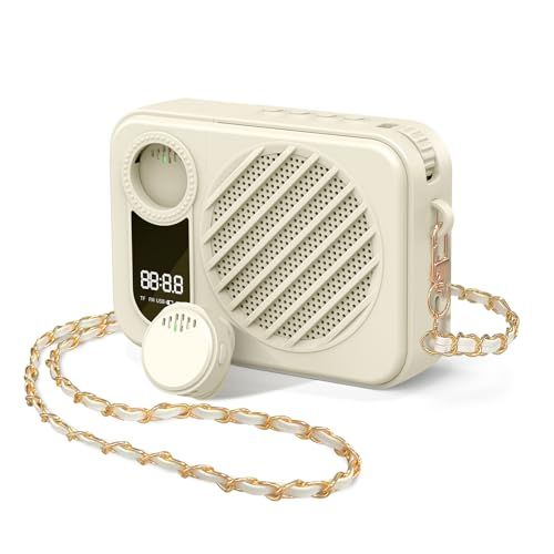 拡声器 小型 ワイヤレスラベリアマイク付き 統合ストレージと充電 ポータブル メガホン 拡声器 20W 大音量 教師の教室、会議、ツアーガイド、販売用wb 76673e3b