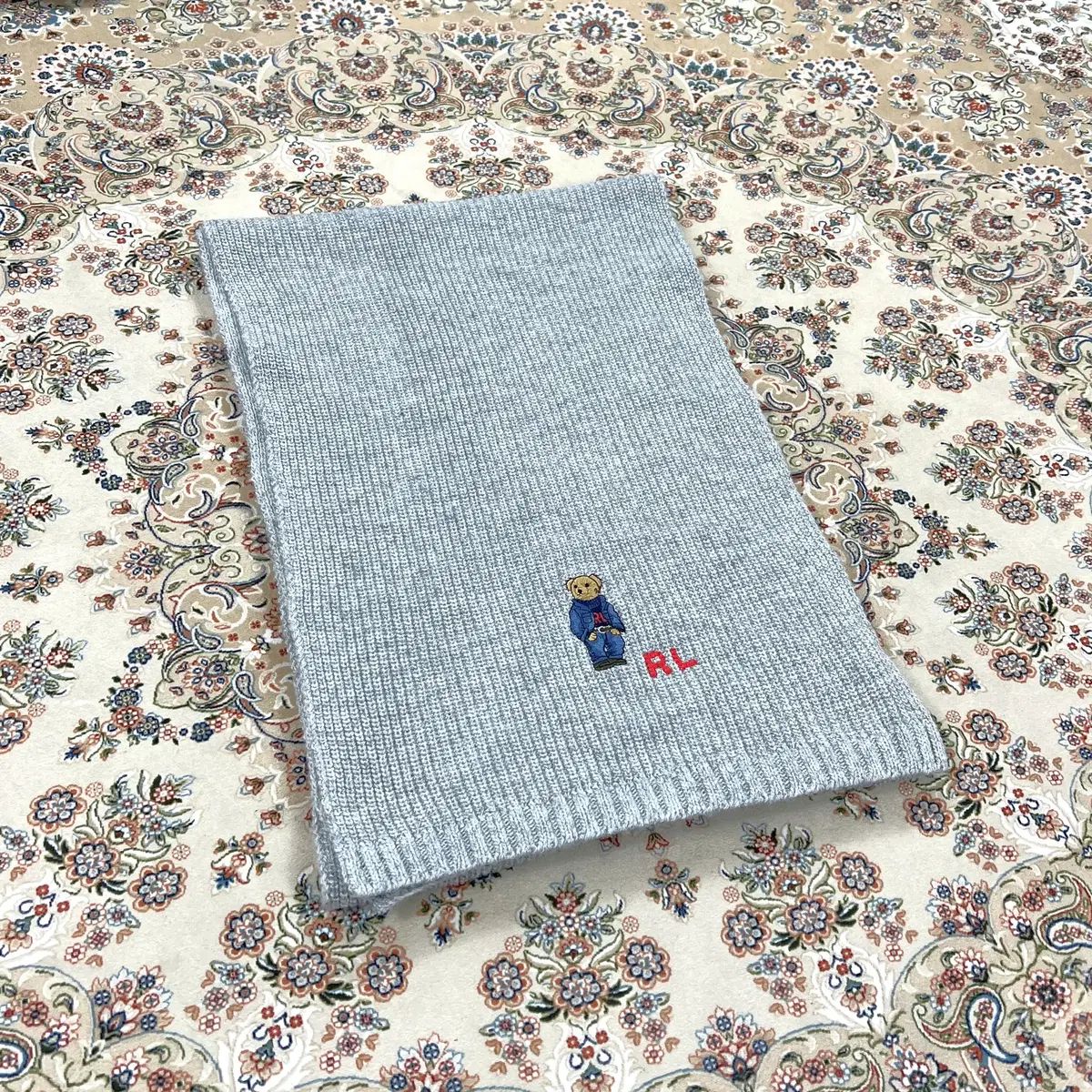S級 ポロラルフローレン トラッカージャケット クマ刺繍 ウールブレンド マフラー