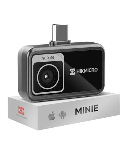 HIKMICRO MiniE サーモグラフィー サーマルカメラ 赤外線カメラ スマホ用- iOS/Android、SuperIR 画像強化、25Hzフレームレート、スマートフォン/タブレット用、-20°C~400°C測定温度範囲、USB-C（ 5aa1c23d