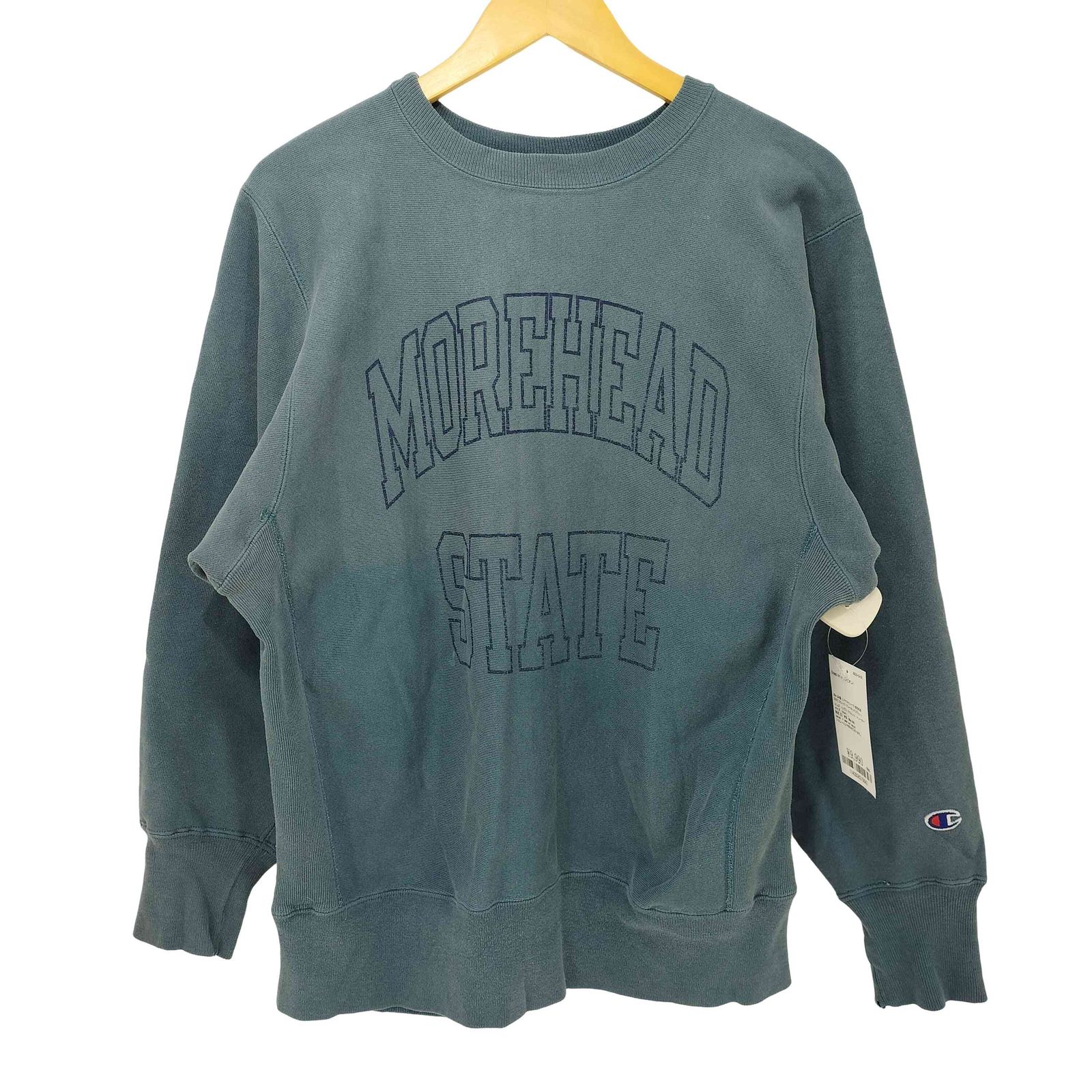 チャンピオン Champion 90s USA製 リバースウィーブ MOREHEAD STATE カレッジ クルーネックスウェット メンズ import：L