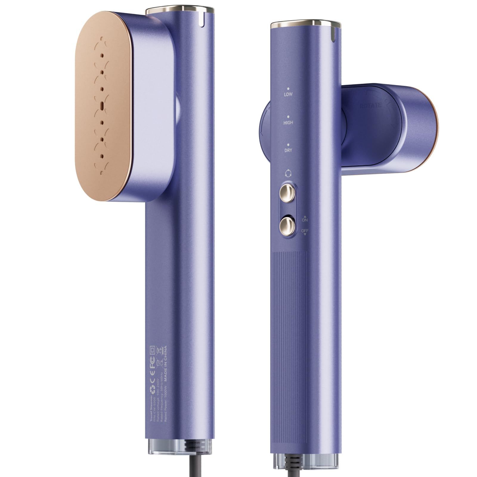 衣類スチーマー Pursay かけたまま スチームアイロン 100-240V 海外対応【濡れずにすぐに着られる×大量超微細スチーム】 ハンディ コンパクト シワ伸ばし 服 アイロン パワフル連続 スチーム 120ml 水タンク 700g 軽量 e9cd7005