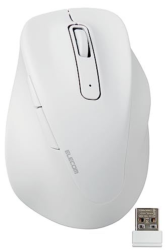 エレコム マウス ワイヤレスマウス EX-G 無線2.4GHz 静音 Mサイズ 5ボタン 「AskDoctors評価サービス」認証 抗菌 ホワイト M-XGM30DBSKWHt