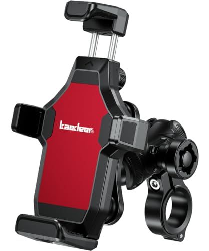 Kaedear(カエディア) バイク スマホホルダー 振動吸収 ファイバー強化樹脂&アルミ ハンドル 原付 オートバイ 自転車/iPhoneSEやminiなど小型機種対応/開閉回数耐久/スマホ厚さ17mmまで/スマホ形状影響なし/ロック機構/ add3f738