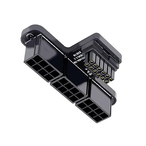 【新品】NFHK 12VHPWR ATX3.0 PCI-E 5.0 パワーモジュラーからスリーATX 8Pアダプター 4080 5090TI 16ピン 12+4P グラフィックスカード ダウンアングル 90度 6aa336f6