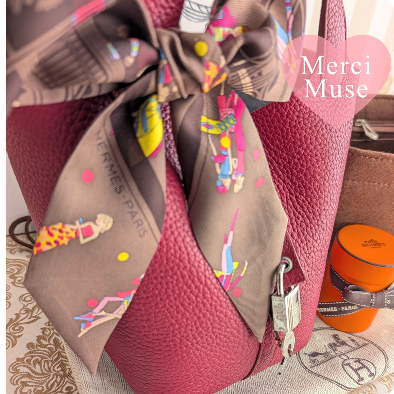 ❤お得なお品❤ピコタンロックPM18 ルビー シルバー金具 エルメス □R刻印 ❤お得なお品❤ピコタンロックPM18 ルビーxシルバー金具 エルメス □R