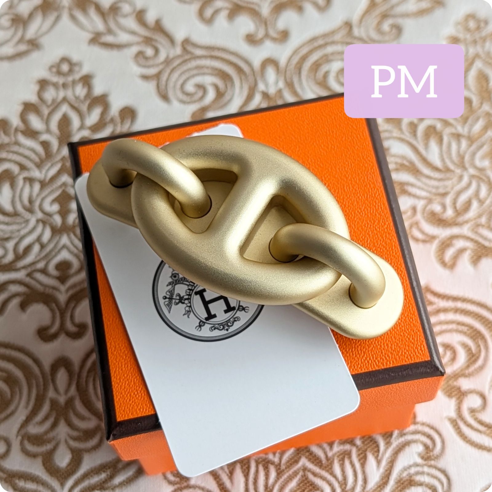 ❤未使用品❤トリマイヨンPMバレッタ マットゴールドxシルバー金具