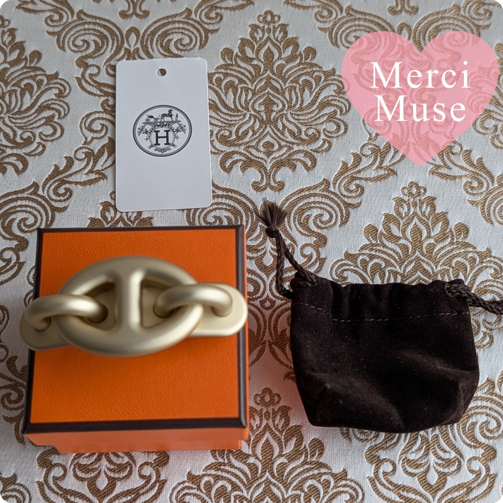 ❤未使用品❤トリマイヨンPMバレッタ マットゴールドxシルバー金具