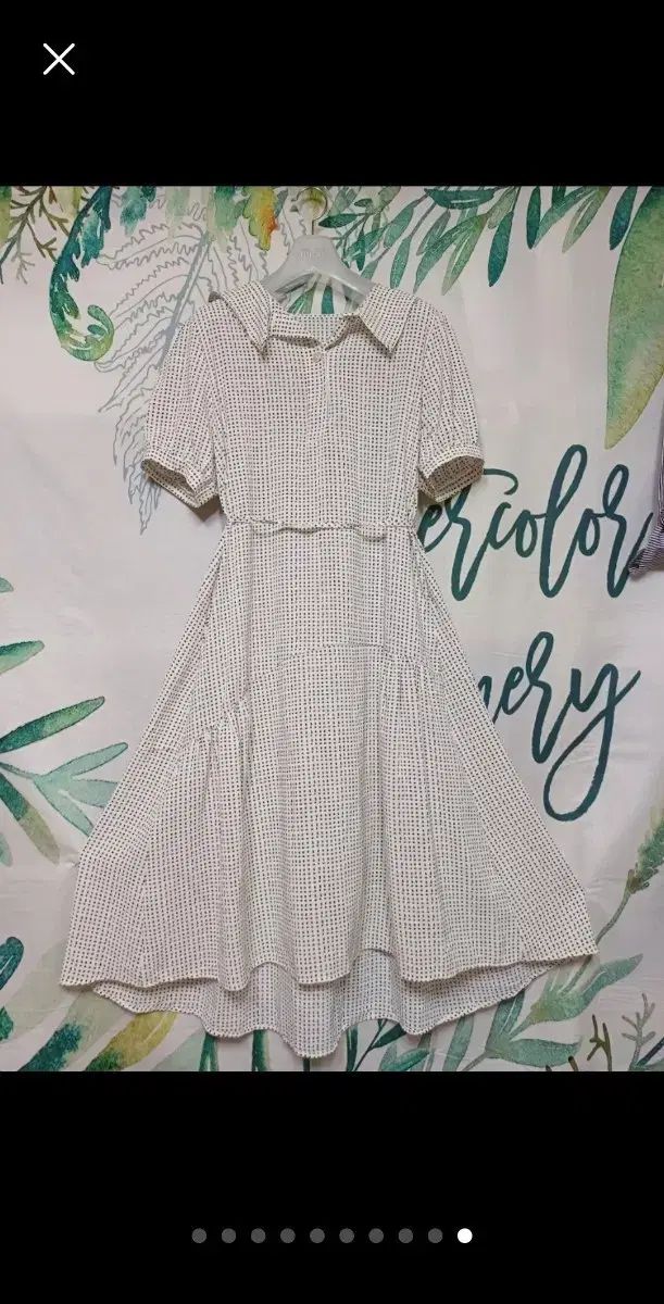 新品/ドット ロング丈ワンピース 77 free