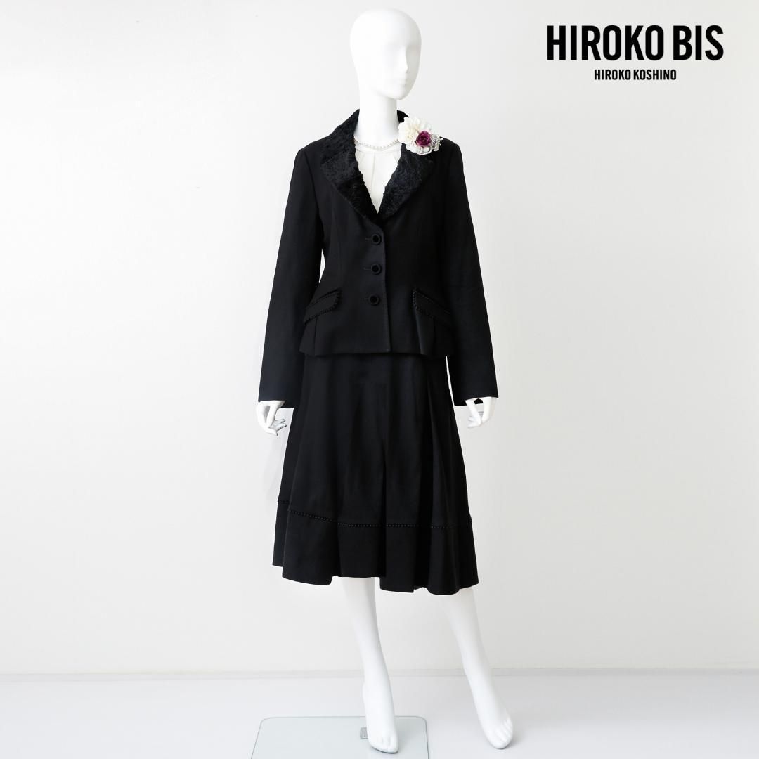 ♪当日発送可能【美品】ヒロコ　ビス　高級礼服　11号　黒　華やか　フェミニン