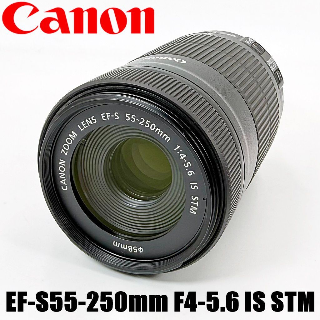 キヤノン CANON EF-S 55-250mm F4-5.6 IS STM EFマウント系 望遠ズームレンズ カメラ 中古