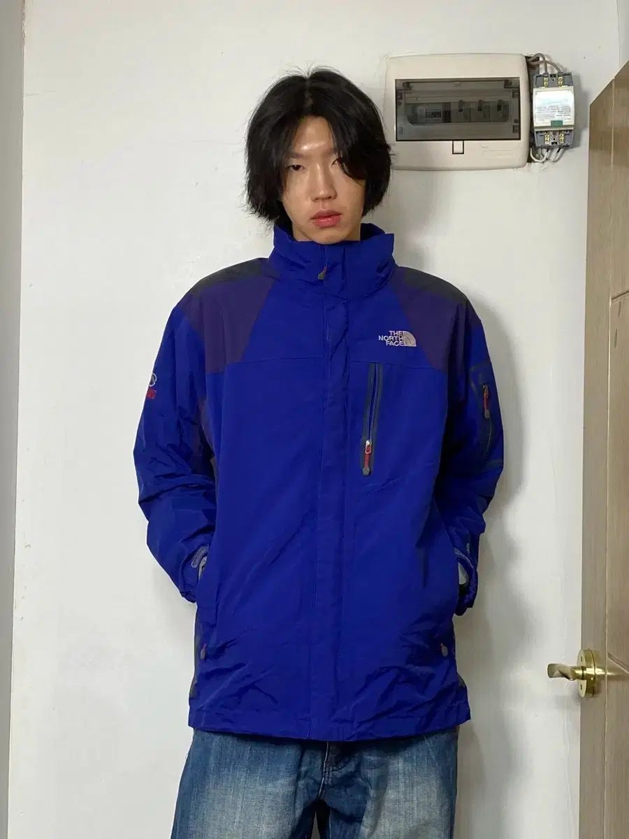 THE NORTH FACE ザノースフェイス ゴアテックス GORE-TEX(ゴアテックス) ブルー カラー バイカラー サミット ウィンドブレーカー XL
