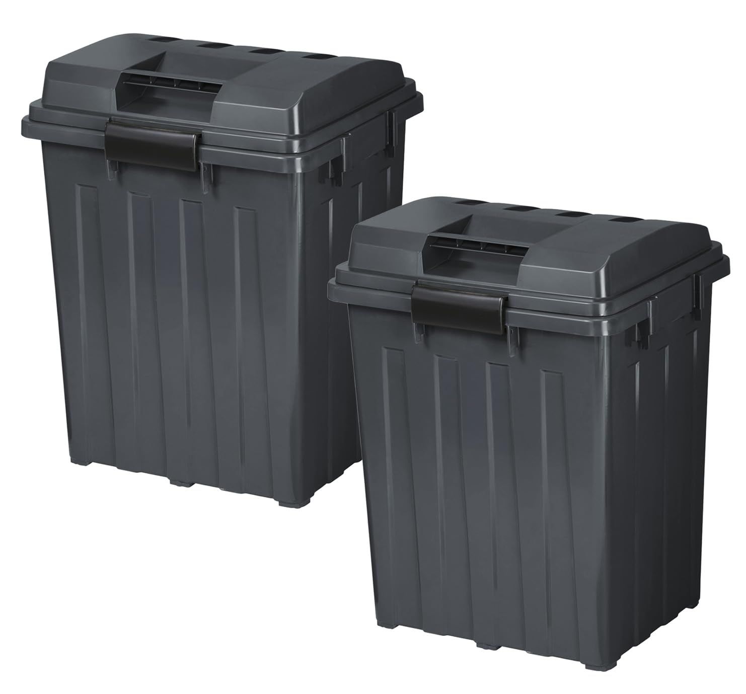 屋外ゴミ箱 日本製 連結ハンドルペール 70L 2色セット ブラック×2 ザッカLab.｜ごみ箱 大容量 おしゃれ 76L 黒 分別 ハンドル ゴミ箱 70リットル 外置き ダストボックス アウトドア アースカラーwb a4b68545