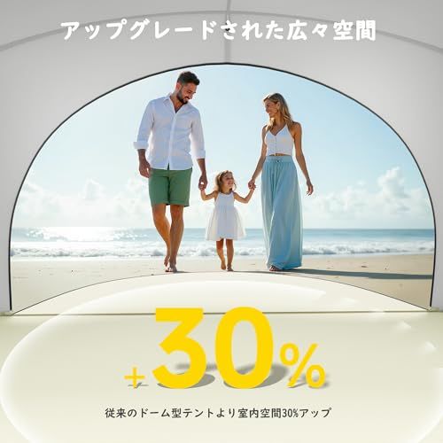 Raynesys テント ビーチテント 1-3人用 UVカット 遮光 日除け サンシェード 両サイドドア開放可 軽量 設営簡単 収納袋付き 防風防水 ビーチ/浜辺/公園/キャンプ/ピクニック/運動会/防災 205*140*132cm送料無料 3d61f3c5