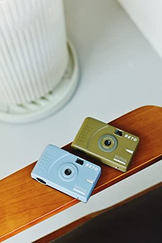 RETO Ultra Wide & Slim 35mm 再利用可能な昼光フィルムカメラ - 22mm 広角レンズ、フォーカスフリー、軽量、使いやすい (オリーブ)送料無料 c47500ee