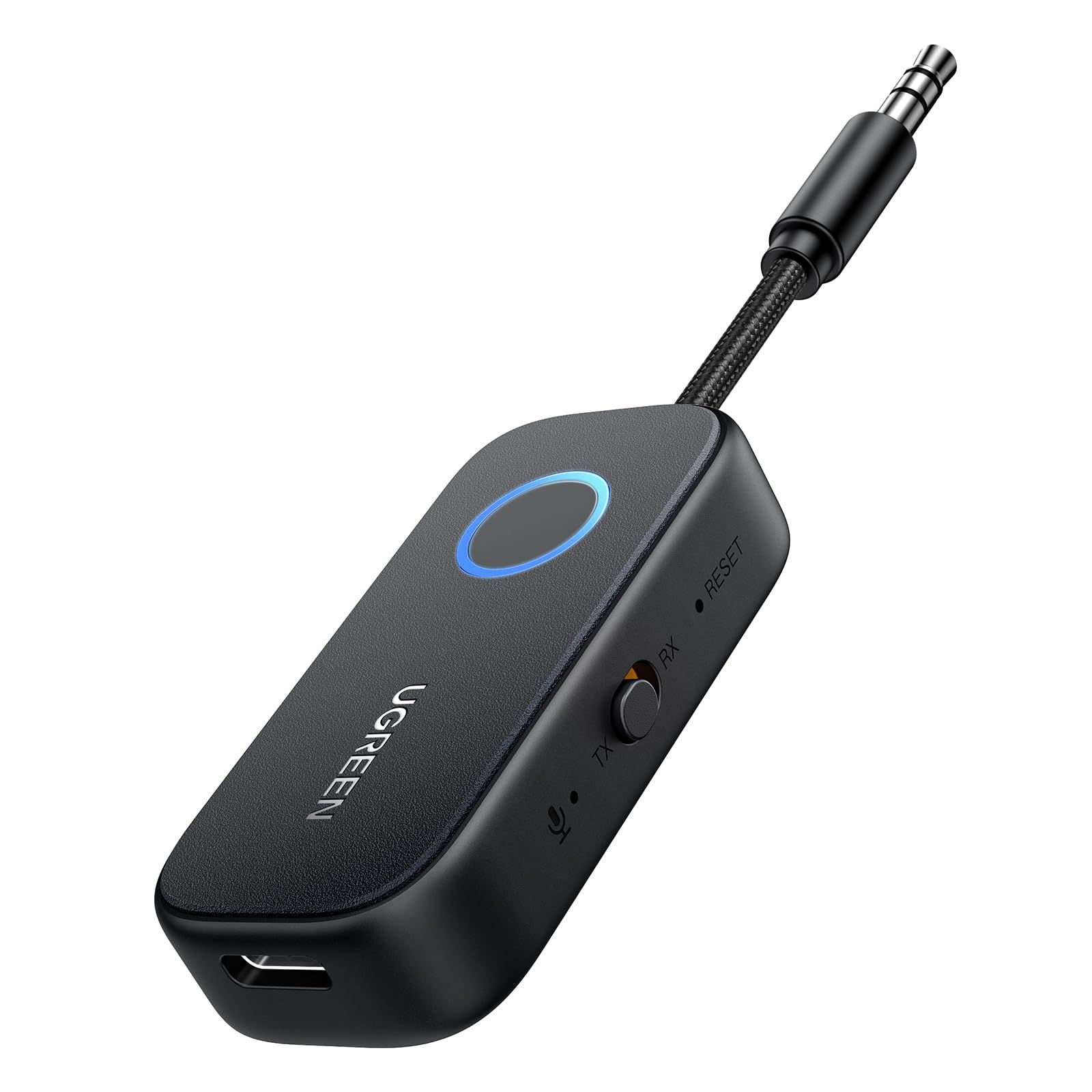 UGREEN トランスミッター＆ レシーバー Bluetooth5.3 2-in-1 ワイヤレス 飛行機/車載/テレビ/ホーム 送信機&受信機 Airpods/ヘッドフォン用 デュアルペア、 Bluetooth 3.5mmAux オーディオト ca180e92