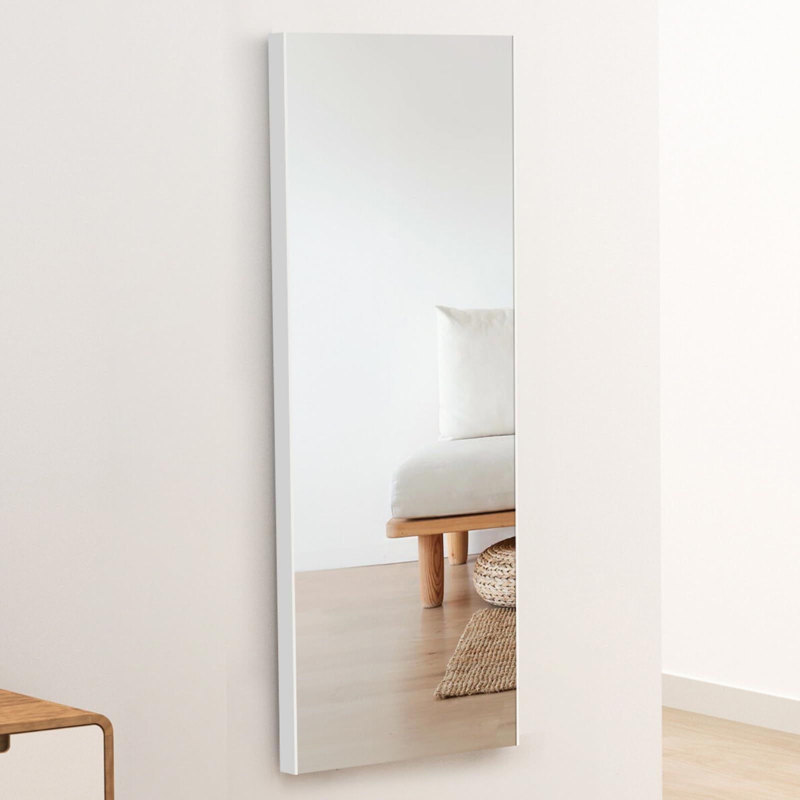 OFME Unbreakable Lightweight Mirror, Made in Japan, Full-length Mirror Film, Unbreakable Mirror Film, Lightweight, Disaster Prevention, Earthquake Preparedness, Body View, Wall Hanging, Compact, Desktop Fitness, Yoga, Weight Training Rental (Height 90 x Width 30 cm, Silver) [Upgraded from conventional film, sharper and clearer projection